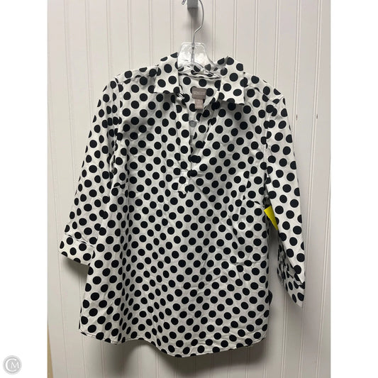 Top Long Sleeve By Chicos In Polkadot Pattern, Size: M