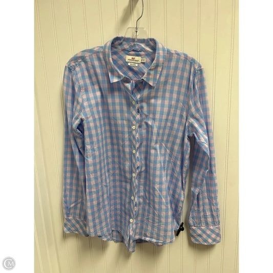 Top Long Sleeve By Vineyard Vines In Blue & Pink, Size: M