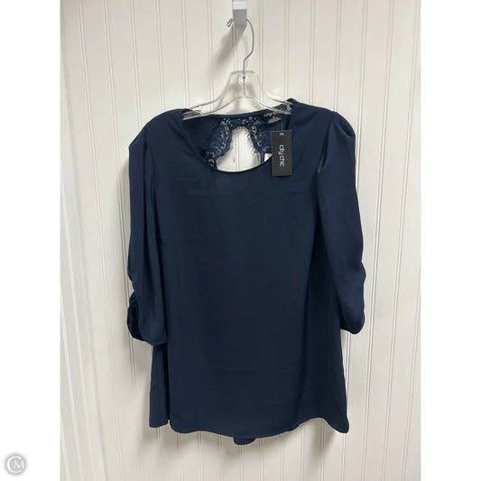 Top Short Sleeve By City Chic In Navy, Size: Xl