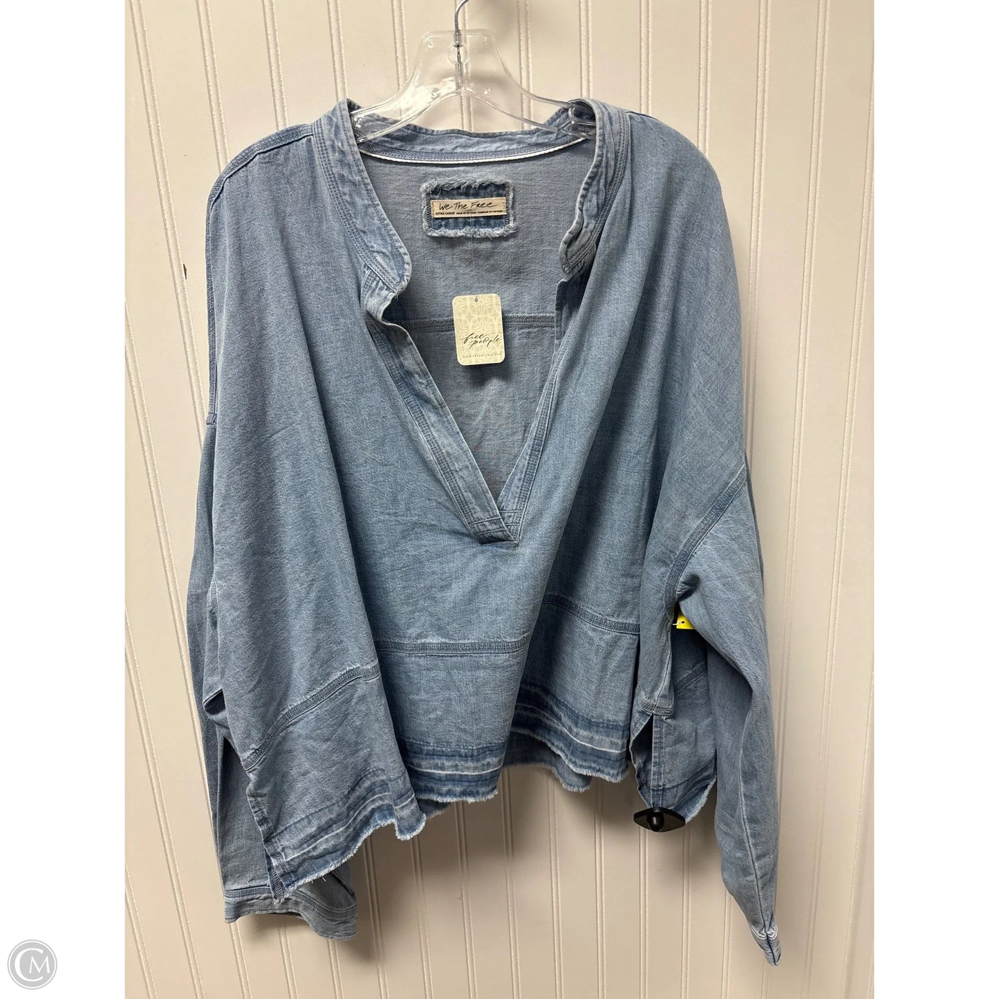 Top Long Sleeve By We The Free In Blue Denim, Size: Xl