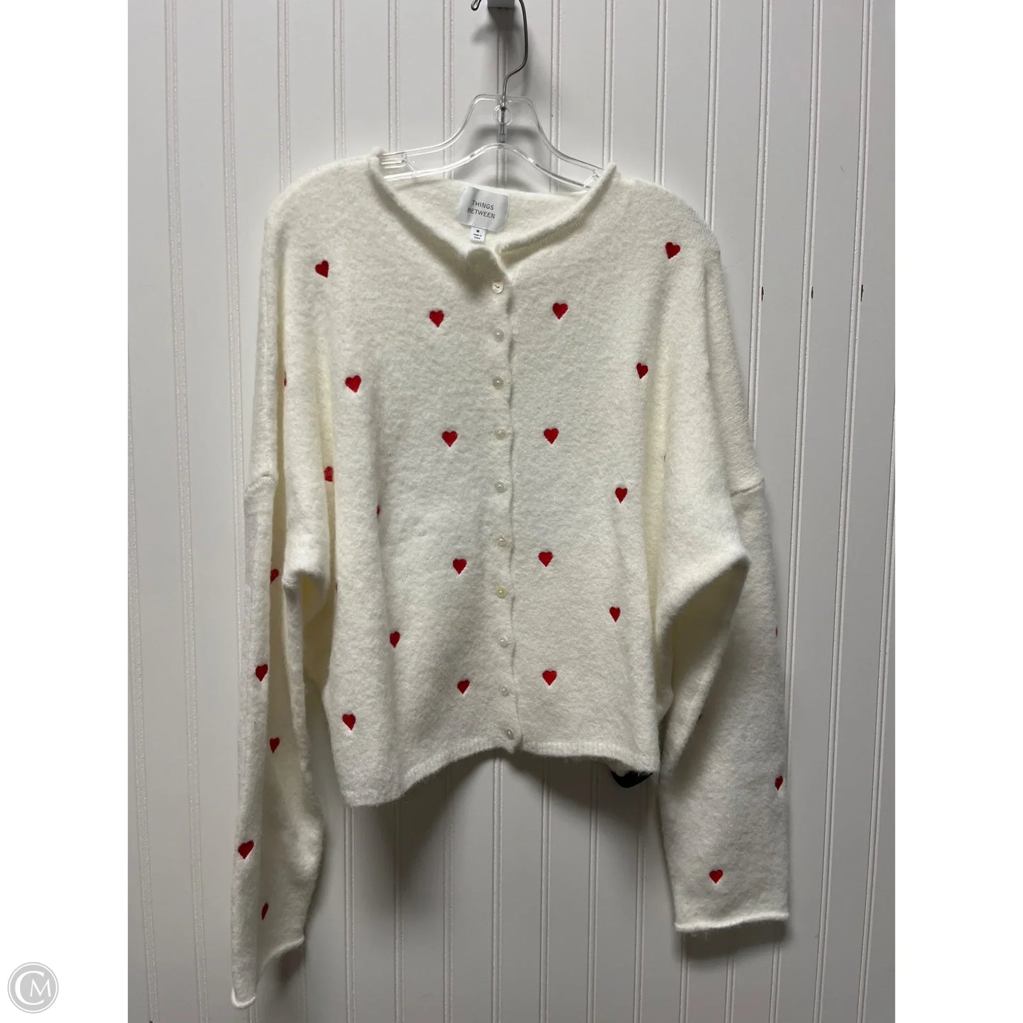 Sweater Cardigan By Cmb In White, Size: M