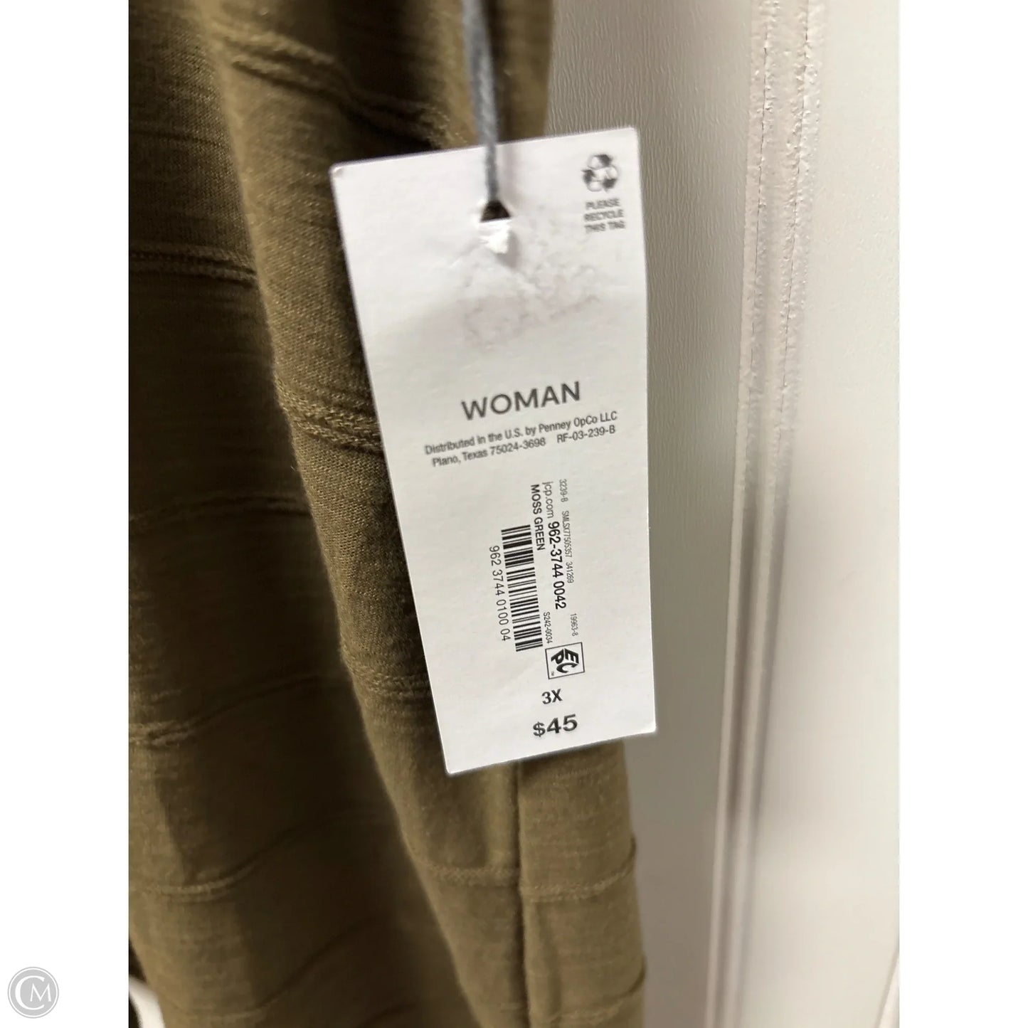 Top Short Sleeve By Liz Claiborne In Green, Size: 3x