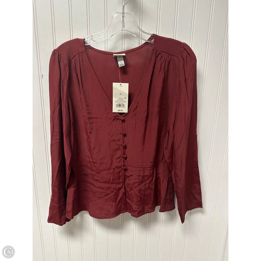 Top Long Sleeve By A New Day In Maroon, Size: S