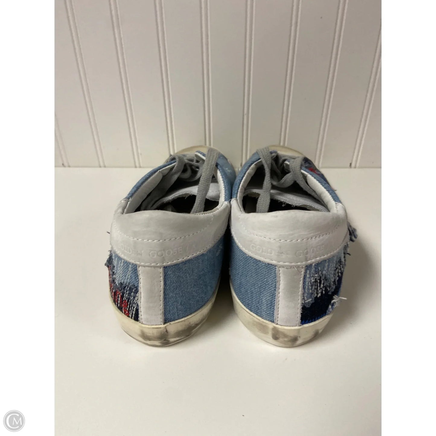 Shoes Luxury Designer By Golden Goose In Blue Denim, Size: 11
