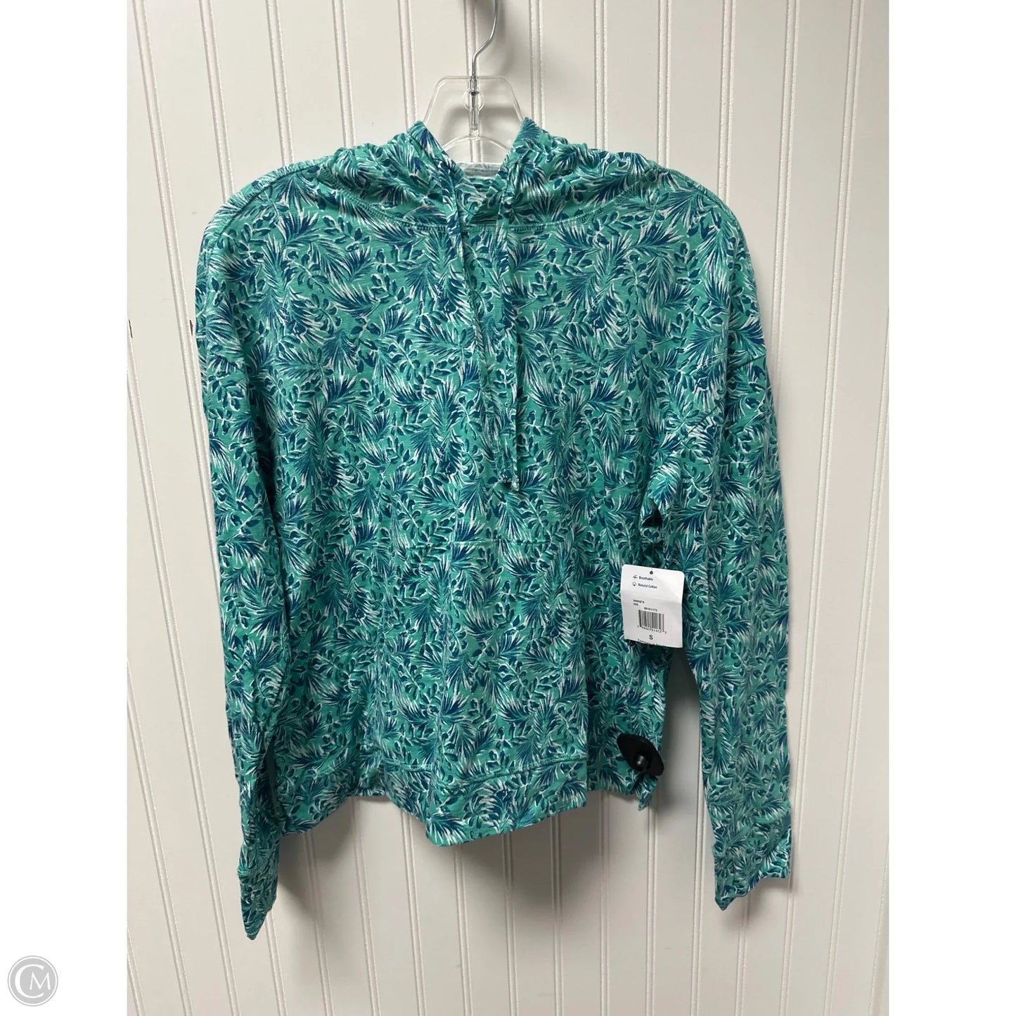 Athletic Top Long Sleeve Hoodie By Reel Legends In Green, Size: S