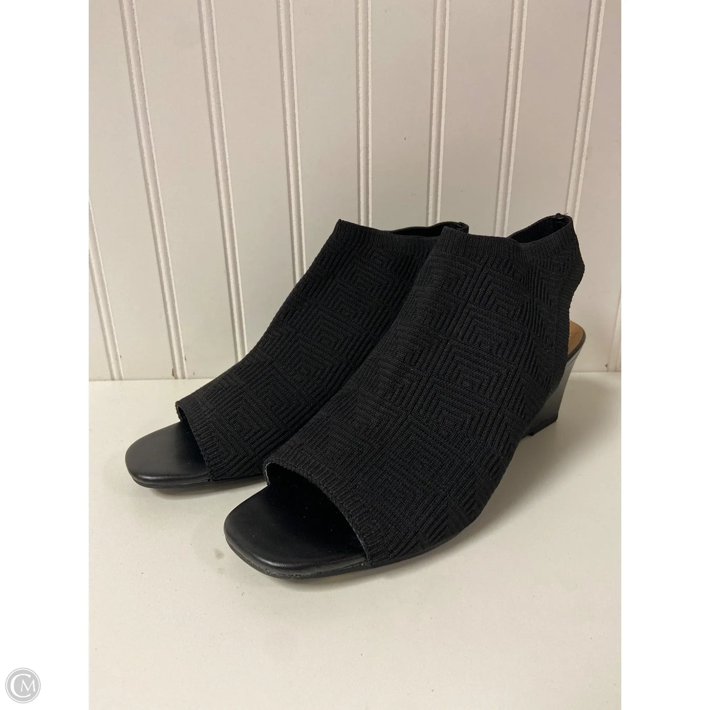 Sandals Heels Wedge By Adrienne Vittadini In Black, Size: 8.5