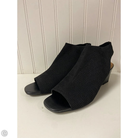 Sandals Heels Wedge By Adrienne Vittadini In Black, Size: 8.5