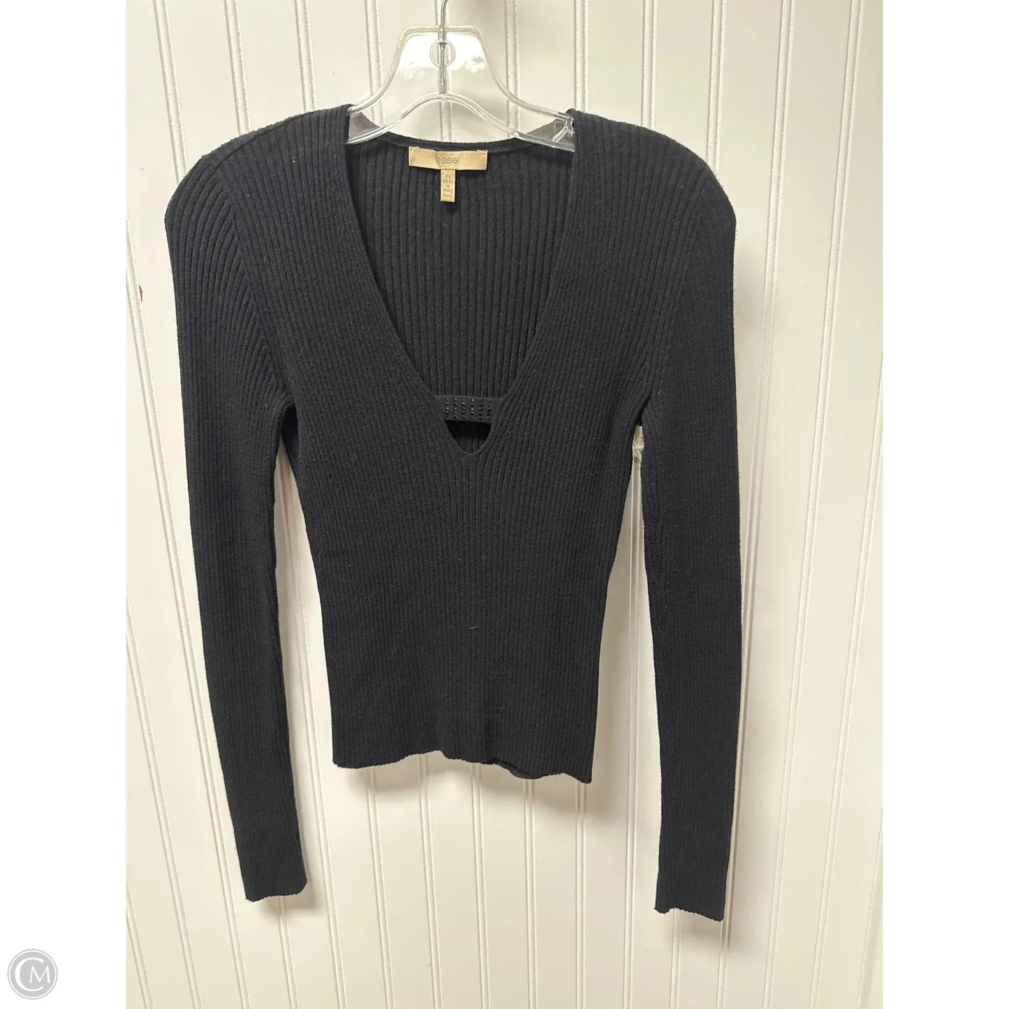 Top Long Sleeve By Easel In Black, Size: M