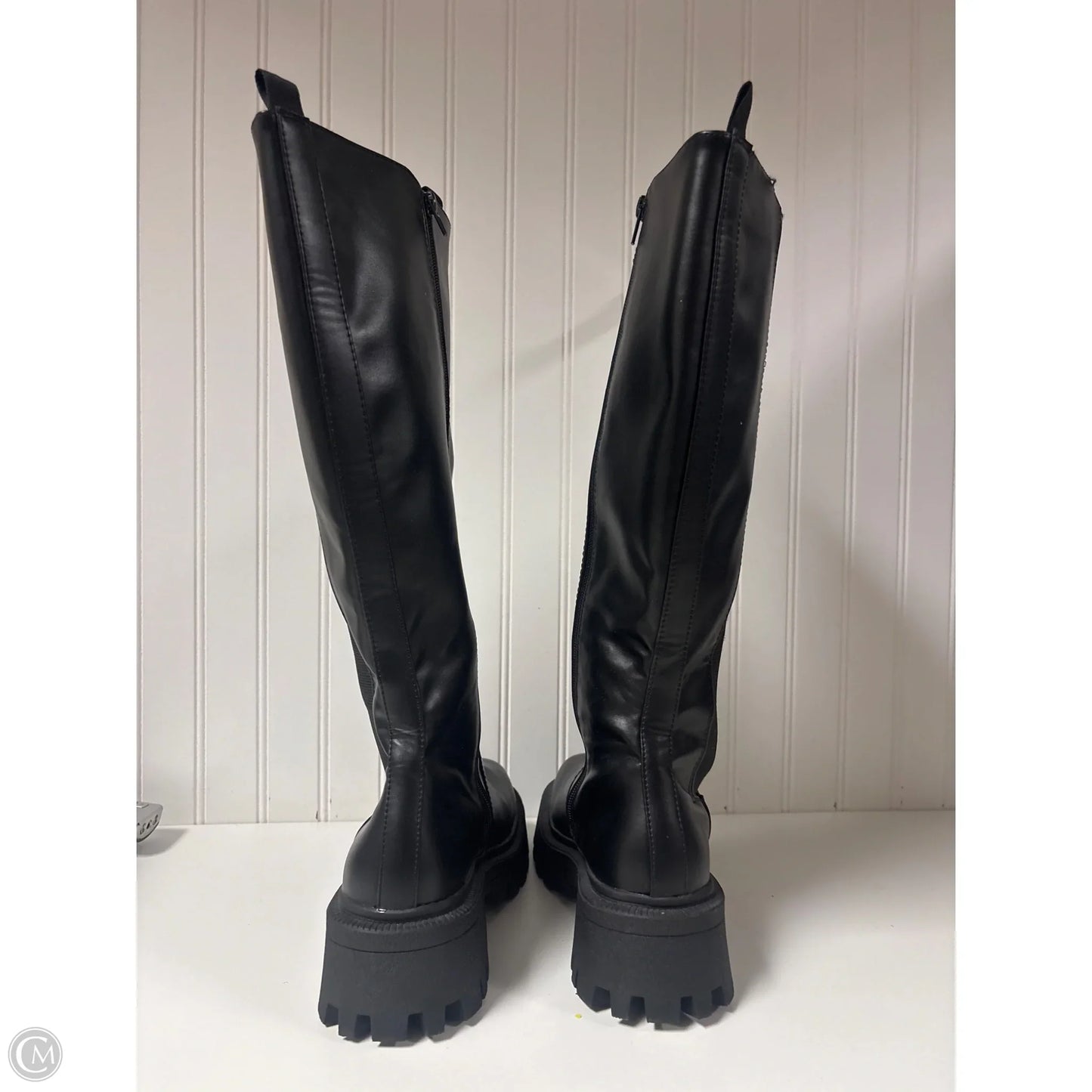 Boots Mid-calf Heels By Asos In Black, Size: 6