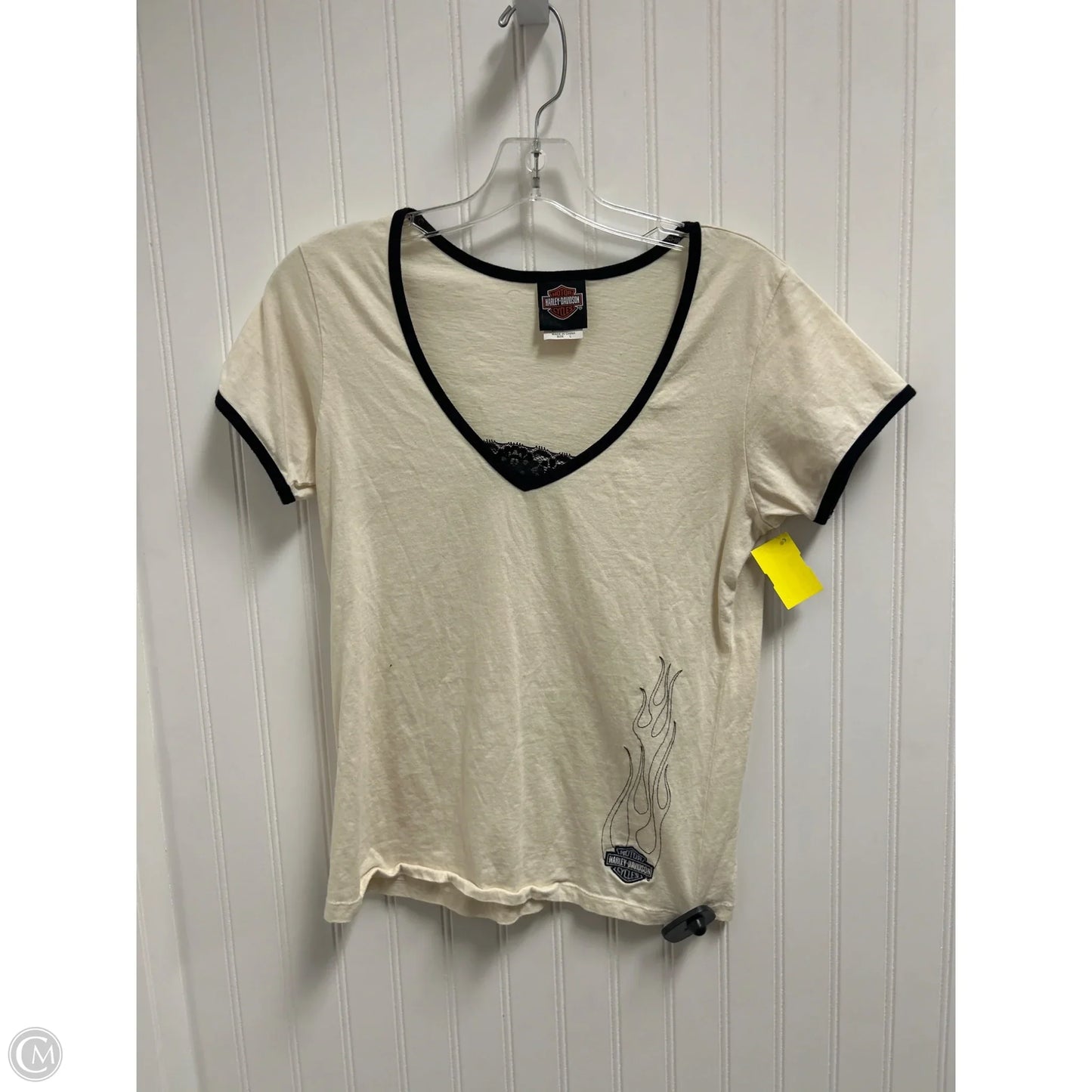 Top Short Sleeve Basic By Harley Davidson In Beige, Size: L