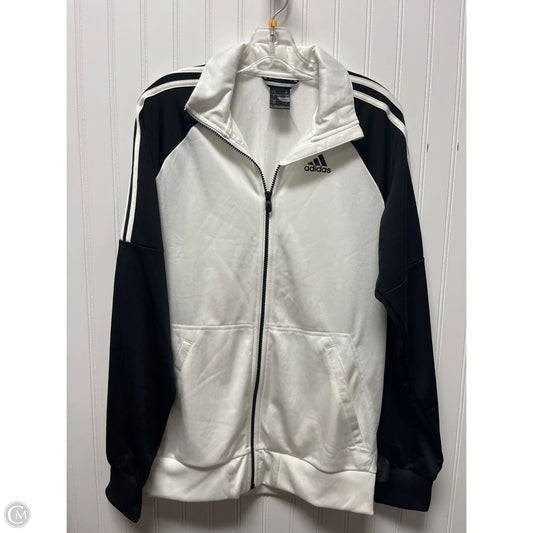 Athletic Jacket By Adidas In Black & White, Size: M