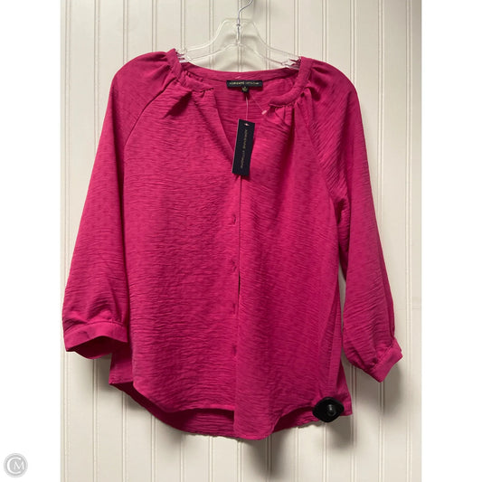 Top Long Sleeve By Adrienne Vittadini In Pink, Size: S