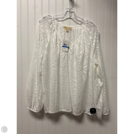 Top Long Sleeve By Michael By Michael Kors In White, Size: Xl