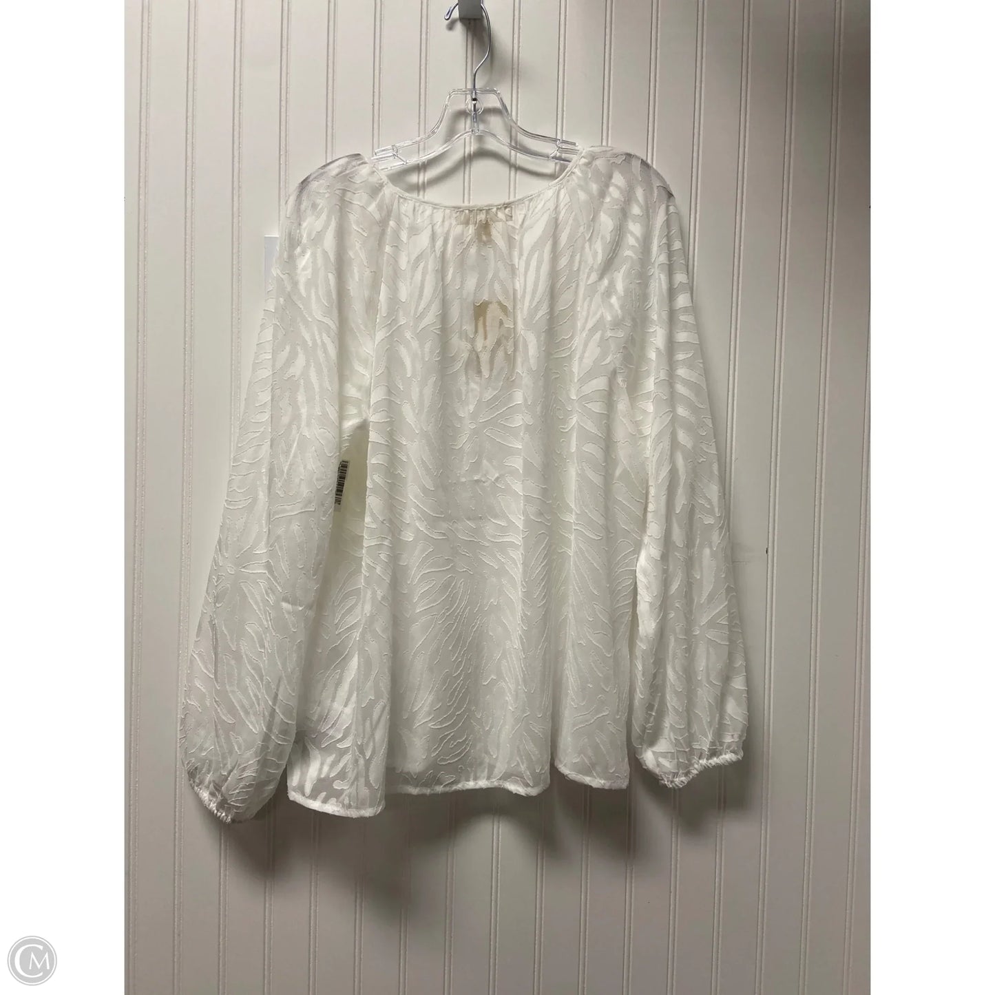 Top Long Sleeve By Michael By Michael Kors In White, Size: Xl