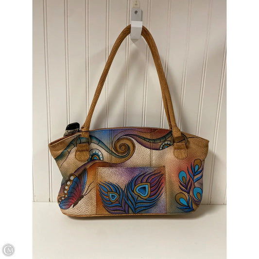 Handbag Leather By Anuschka, Size: Medium