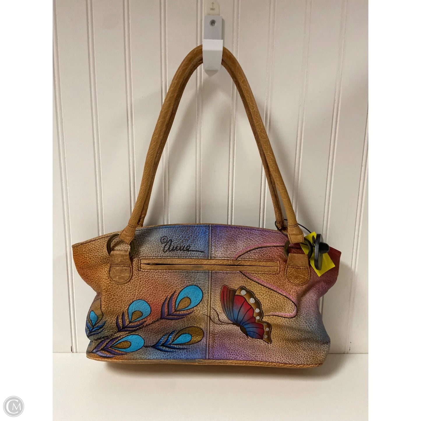 Handbag Leather By Anuschka, Size: Medium