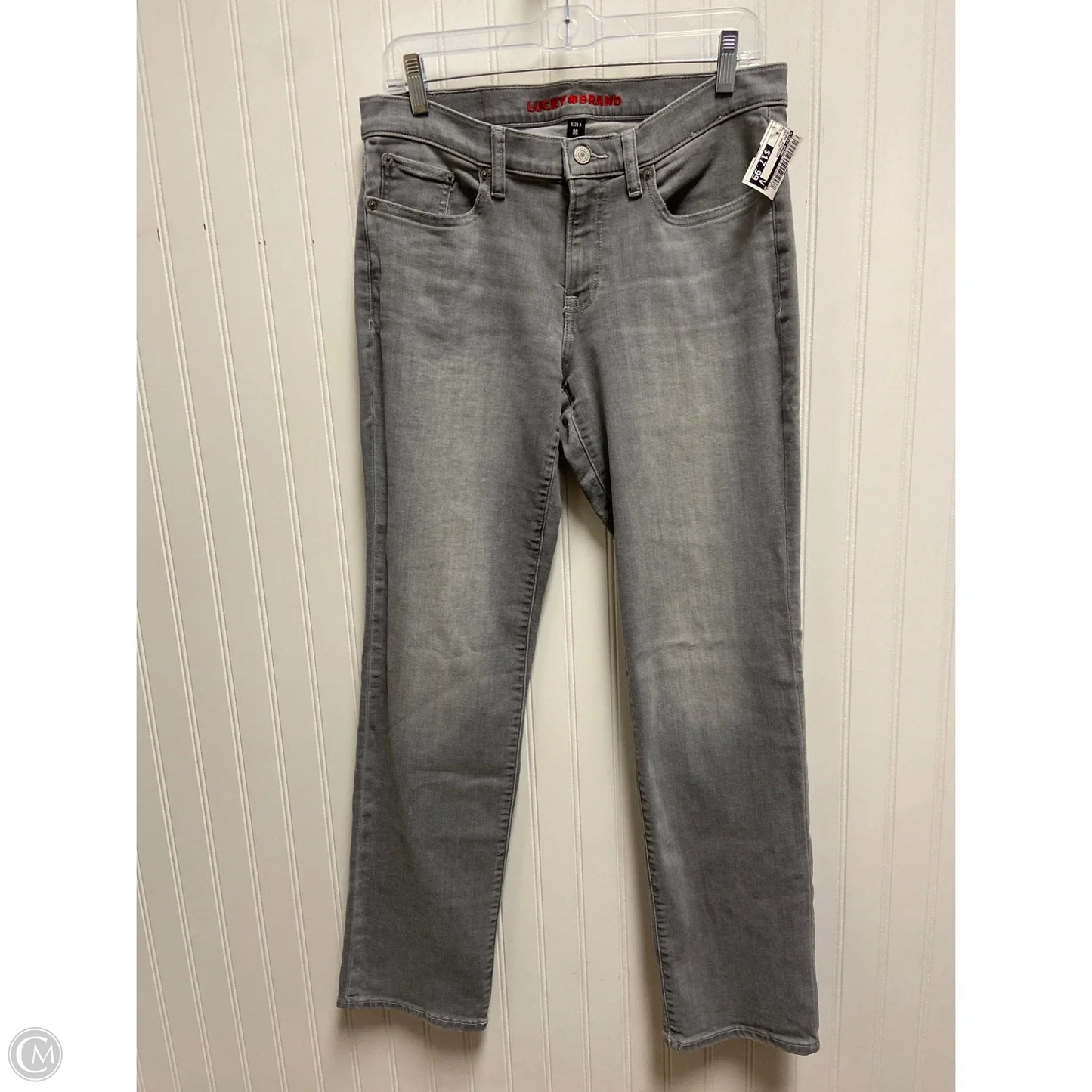 Jeans Straight By Lucky Brand In Grey Denim, Size: 8