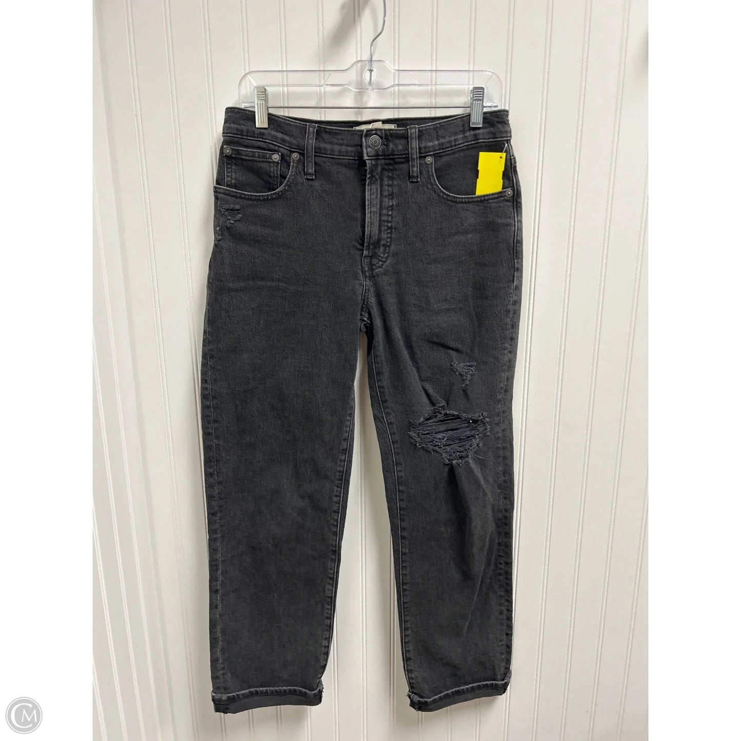 Jeans Straight By Madewell In Black Denim, Size: 4