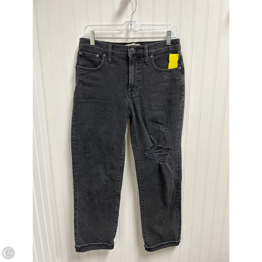 Jeans Straight By Madewell In Black Denim, Size: 4