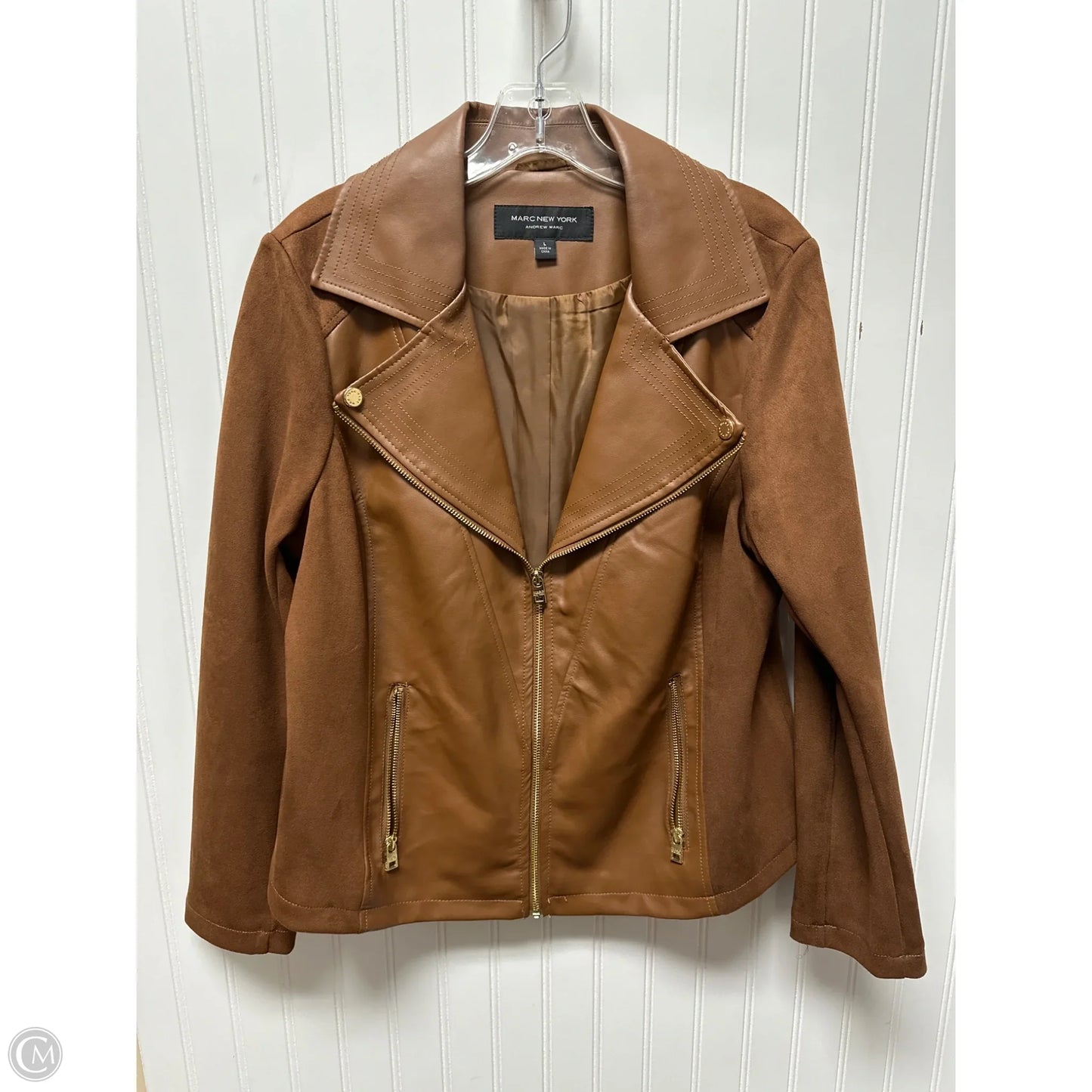 Jacket Moto By Marc New York In Tan, Size: L