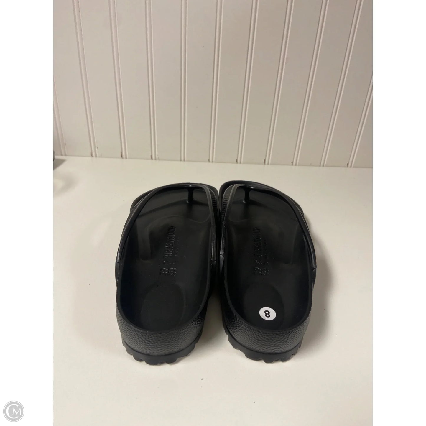 Sandals Flip Flops By Birkenstock In Black, Size: 8