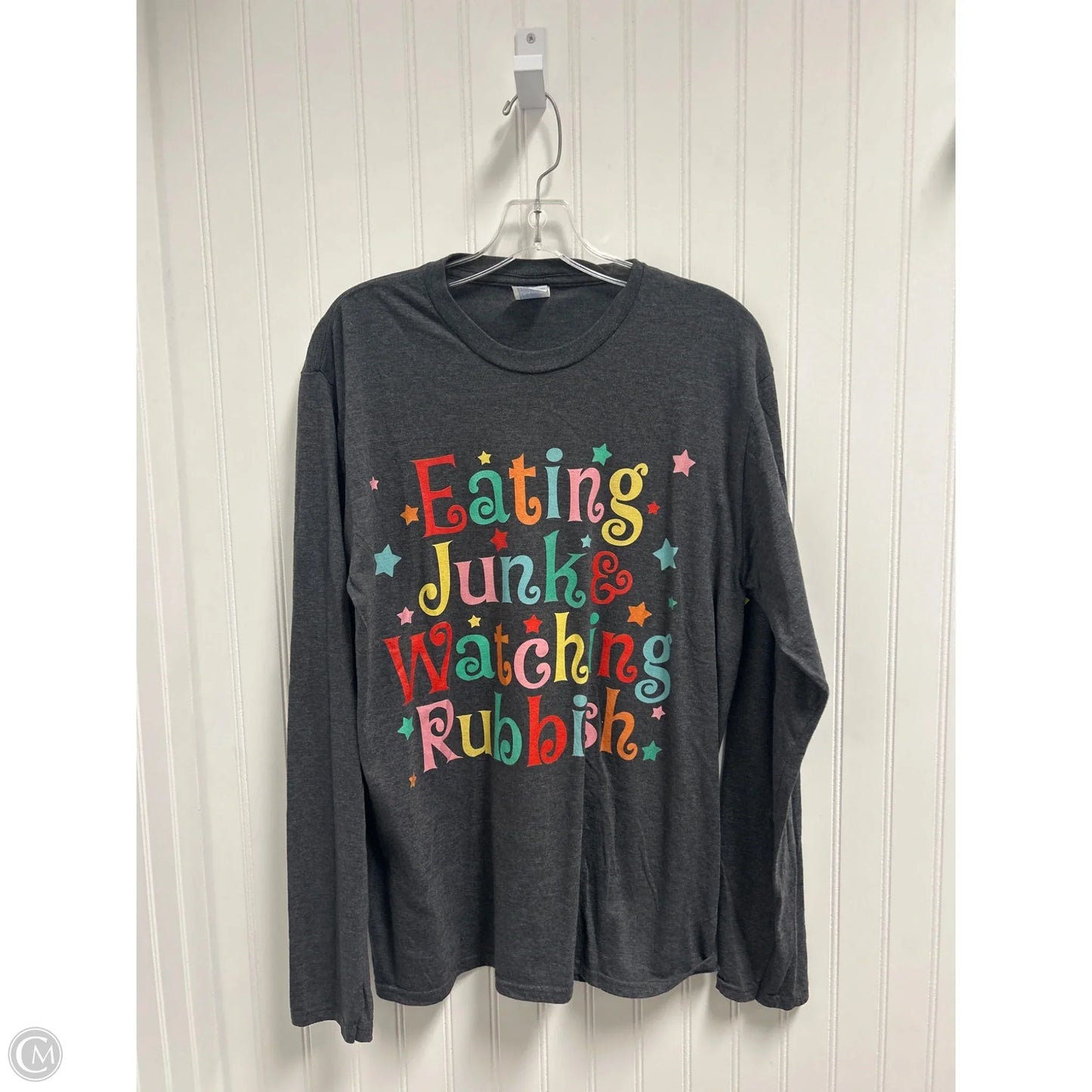 Top Long Sleeve Basic By Clothes Mentor In Grey, Size: L