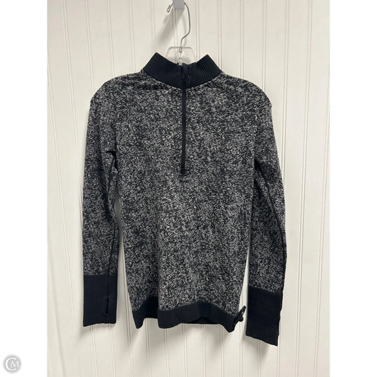 Athletic Top Long Sleeve Collar By Lululemon In Black & Grey, Size: S