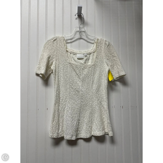 Top Short Sleeve By Anthropologie In Cream, Size: Xs