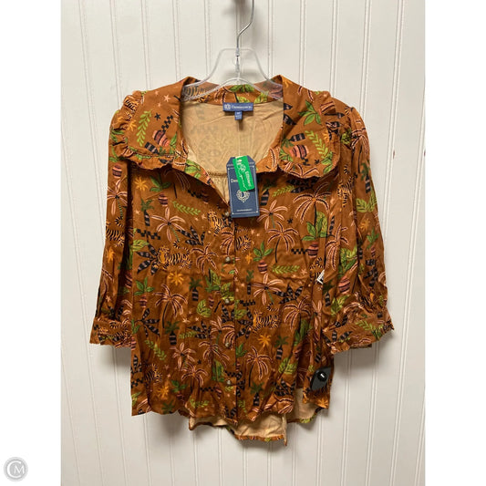 Top Long Sleeve By Democracy In Brown, Size: M