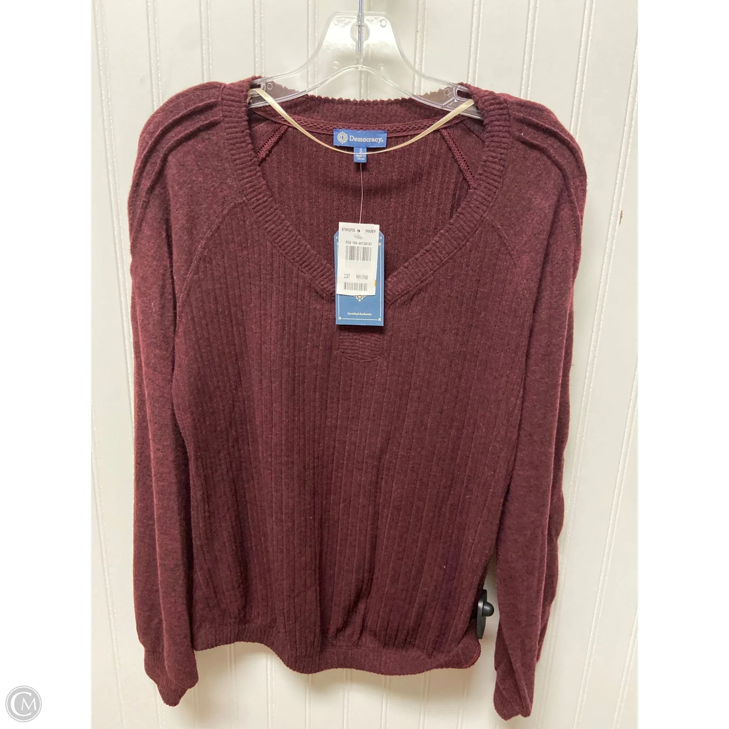 Top Long Sleeve By Democracy In Purple, Size: S