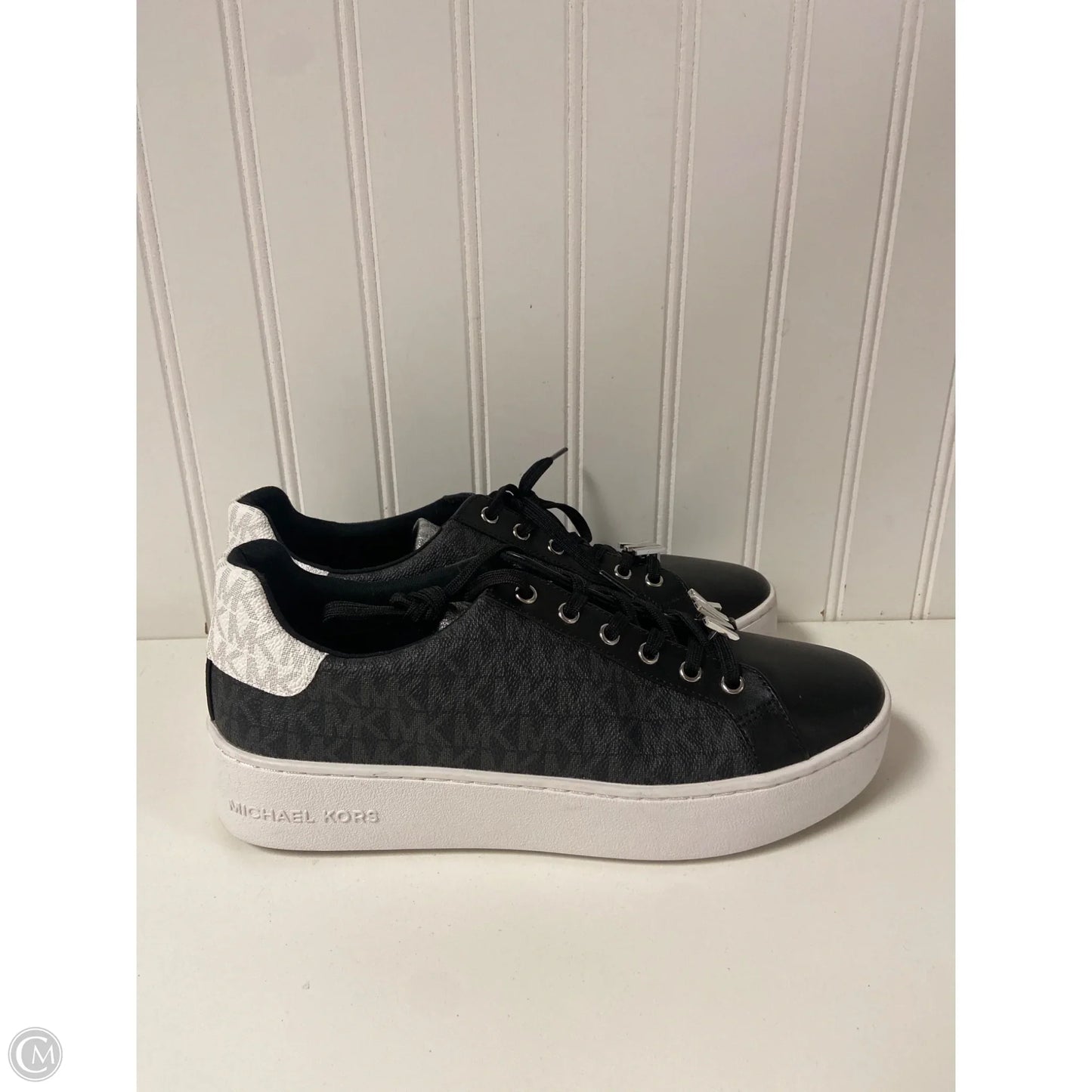 Shoes Designer By Michael Kors In Black & Silver, Size: 9