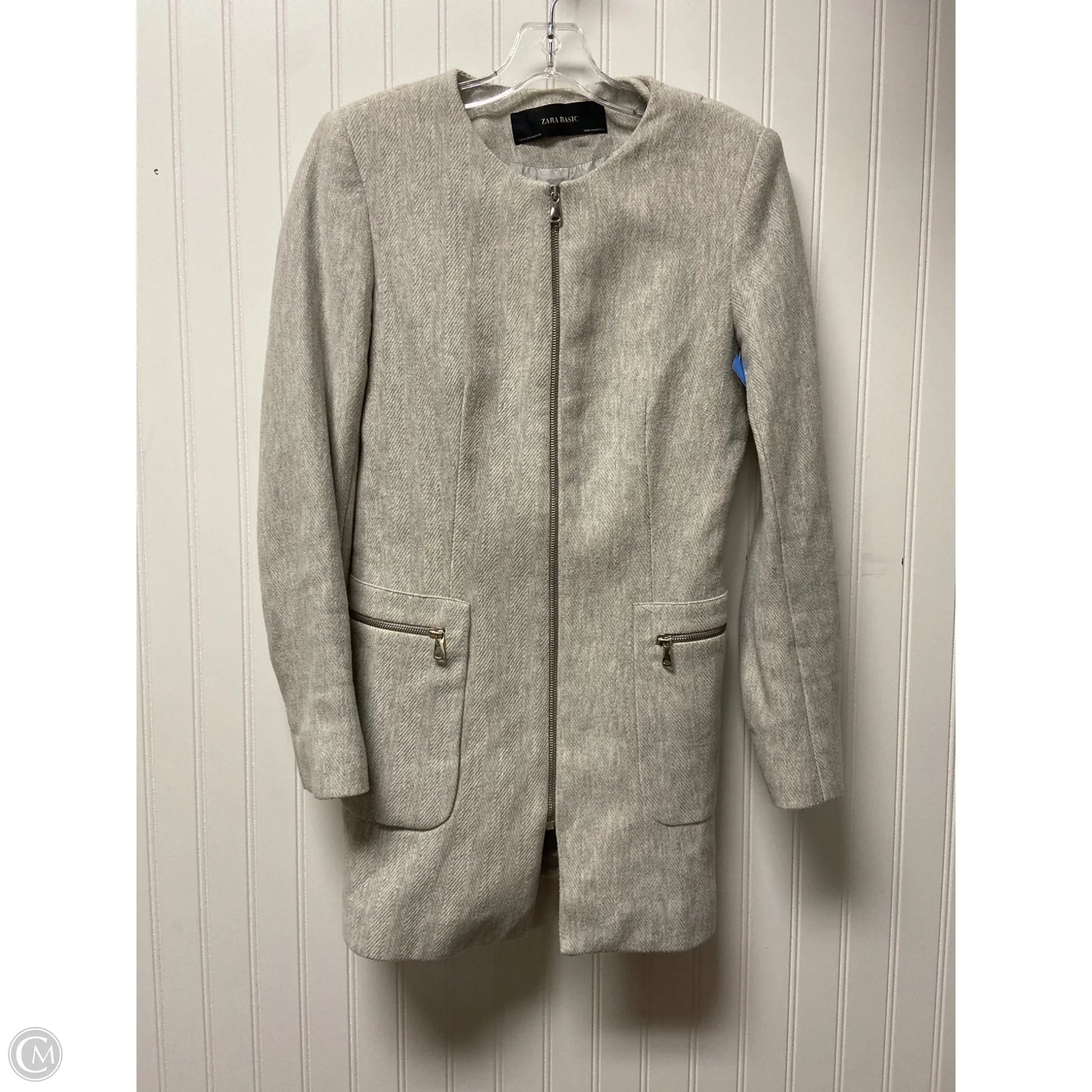 Coat Peacoat By Zara In Grey, Size: M