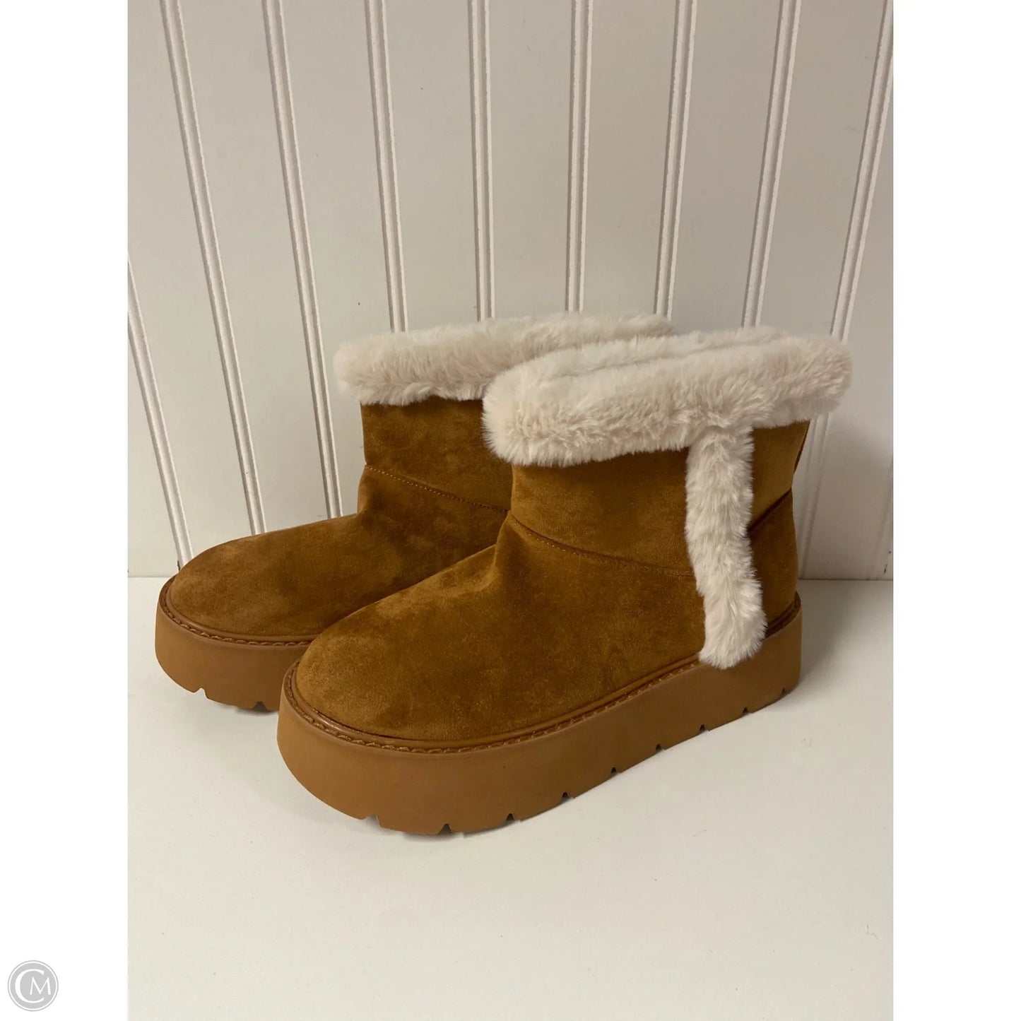 Boots Ankle Flats By Time And Tru In Tan, Size: 8