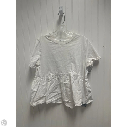 Top Short Sleeve By Zara In White, Size: L