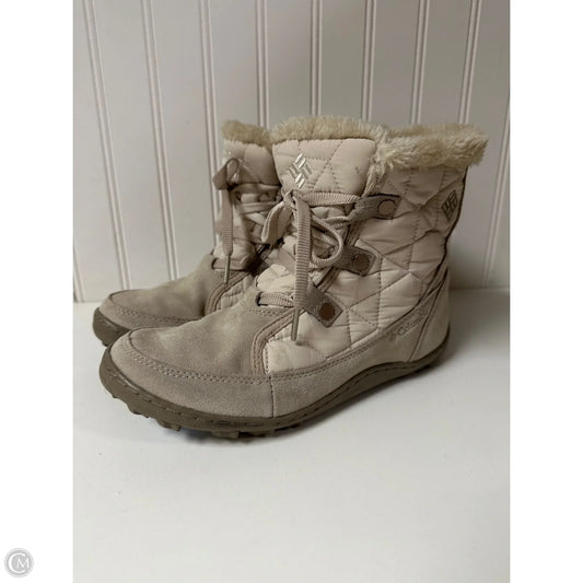 Boots Snow By Columbia In Beige, Size: 7