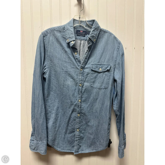 Top Long Sleeve Basic By Vineyard Vines In Blue Denim, Size: Xs