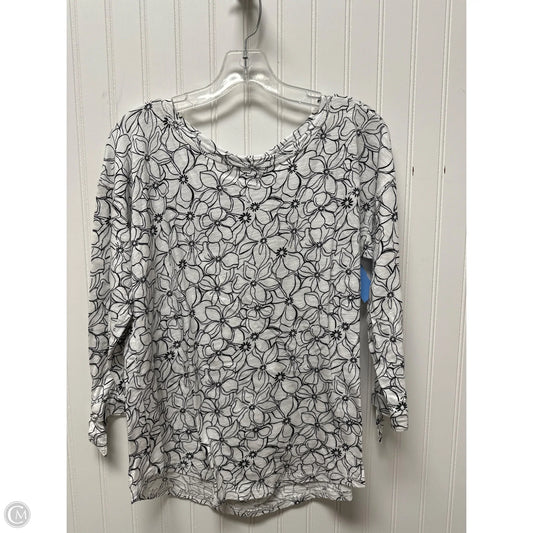 Top Long Sleeve Basic By Talbots In Black & White, Size: S