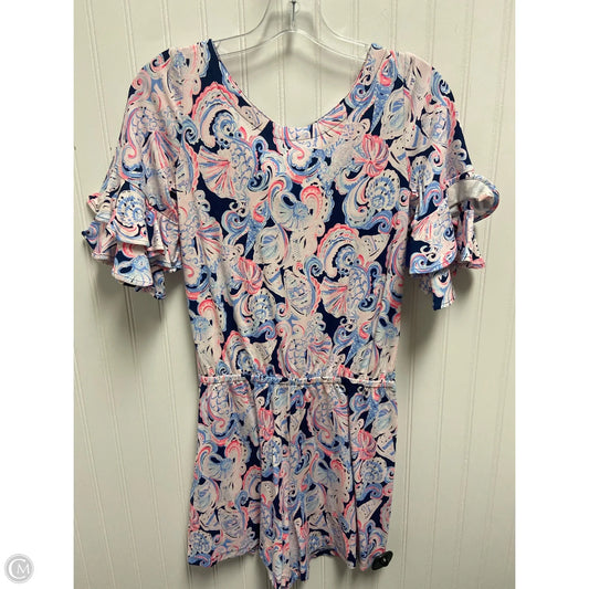 Romper Designer By Lilly Pulitzer In Blue & Pink, Size: S