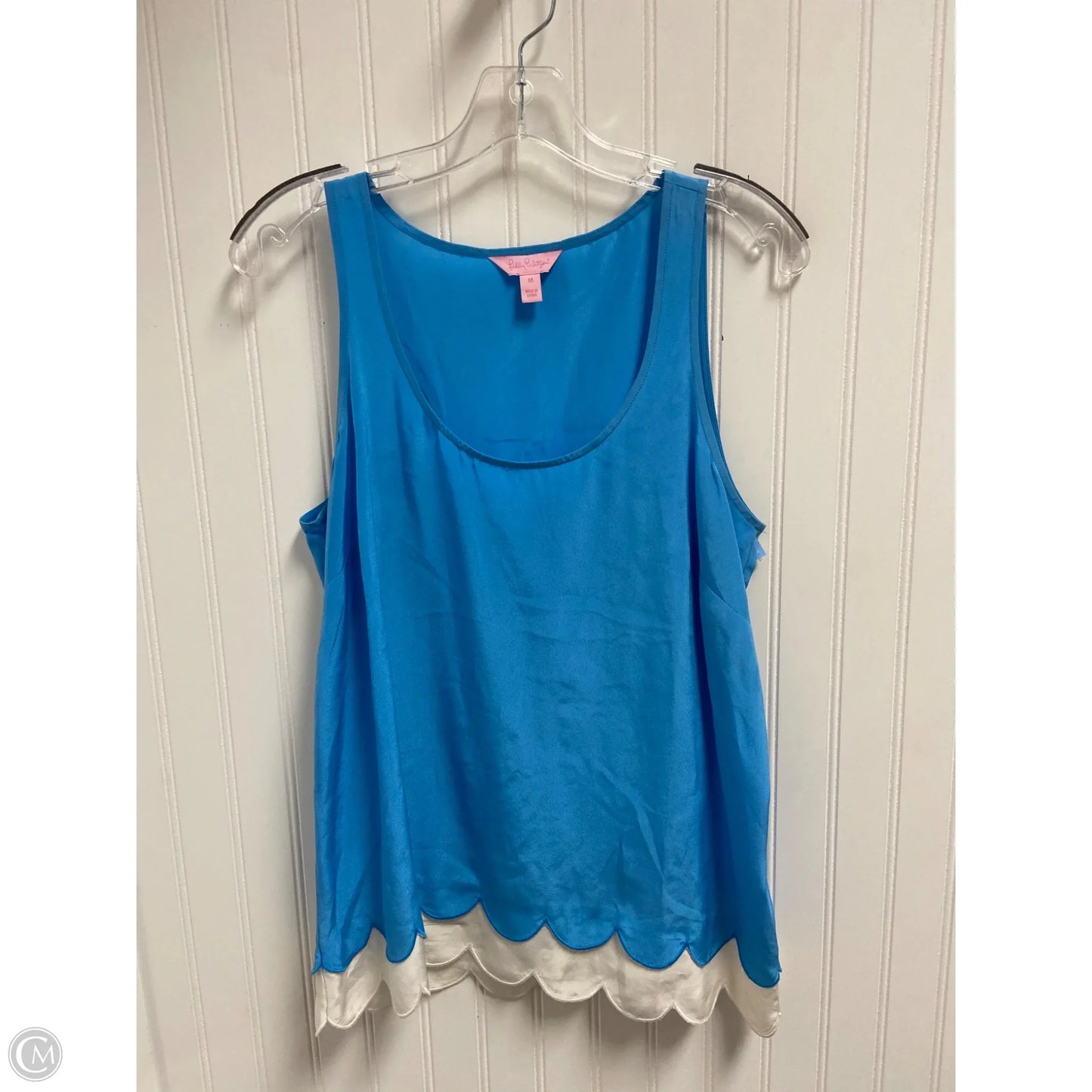 Top Sleeveless Designer By Lilly Pulitzer In Blue & White, Size: M