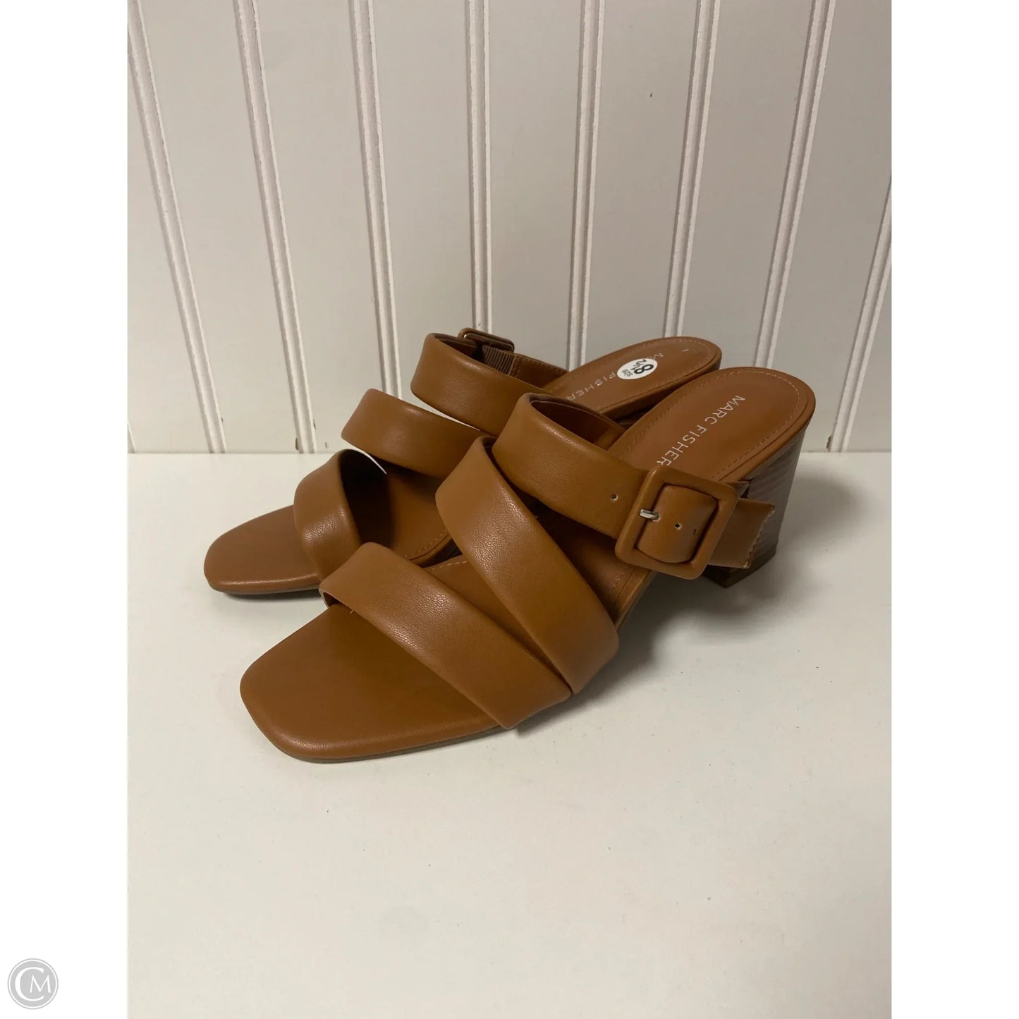 Sandals Heels Block By Marc Fisher In Tan, Size: 8.5