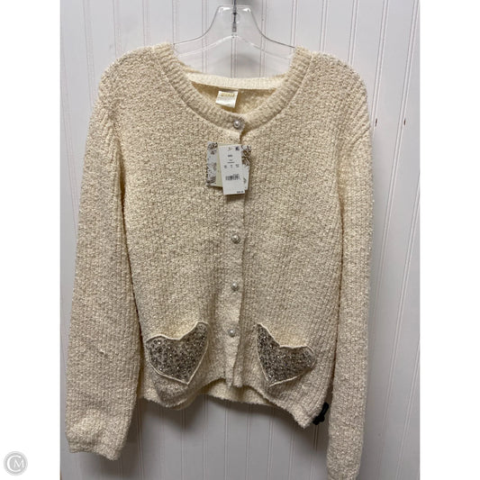Sweater Cardigan By Clothes Mentor In Beige, Size: 1x