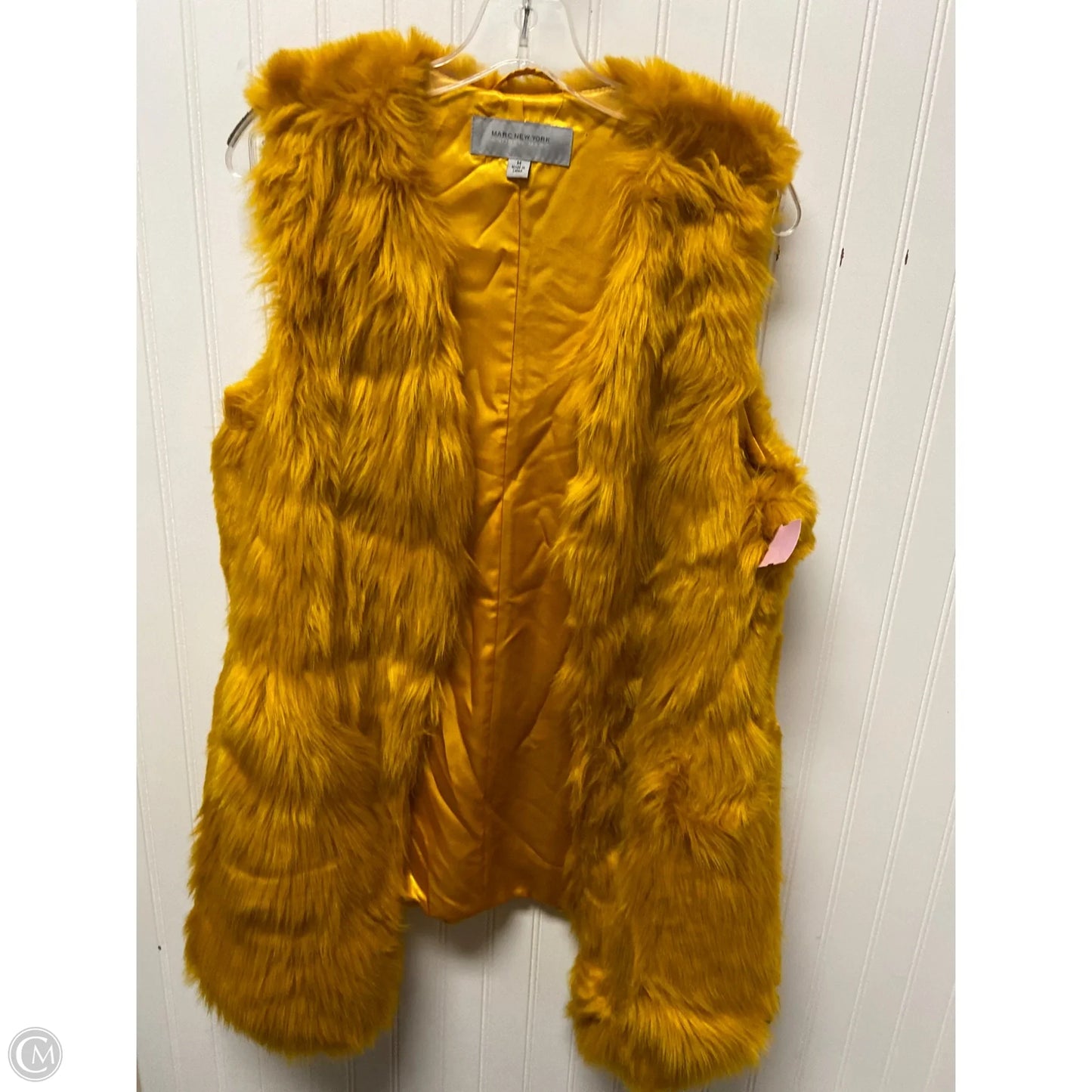 Vest Faux Fur & Sherpa By Marc New York In Yellow, Size: M