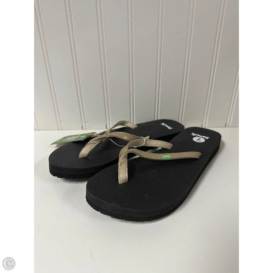 Sandals Flip Flops By Sanuk In Gold, Size: 7