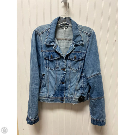 Jacket Denim By Free People In Blue, Size: L