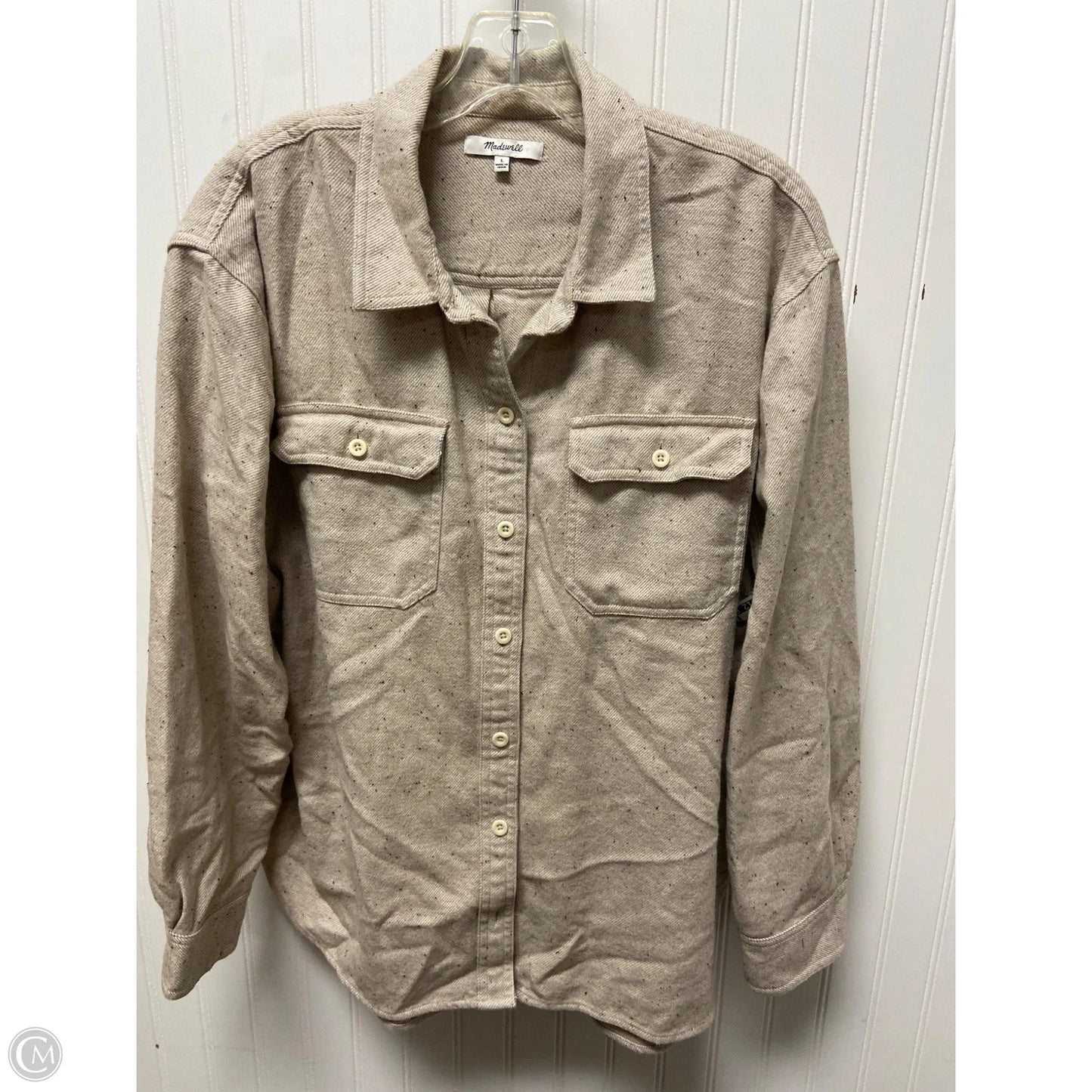 Top Long Sleeve By Madewell In Beige, Size: L