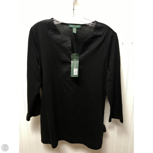 Top Long Sleeve Basic By Ralph Lauren In Black, Size: M