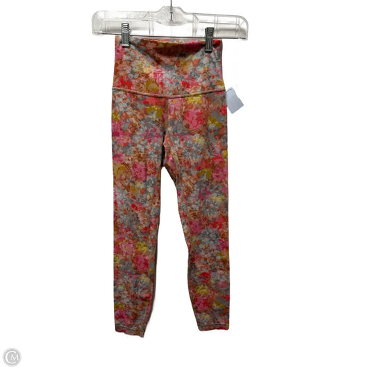 Athletic Leggings By Lululemon In Grey & Pink, Size: Xs