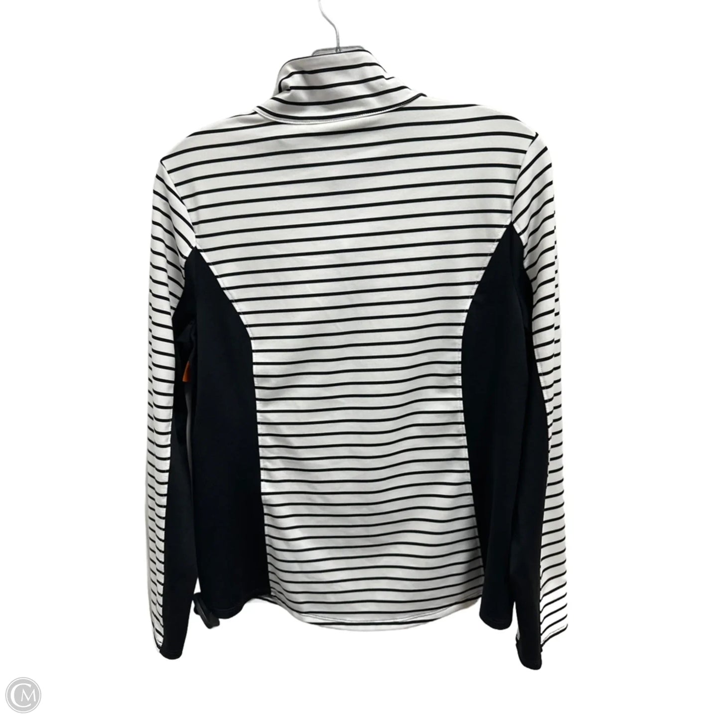 Athletic Sweatshirt Collar By Chicos In Striped Pattern, Size: S