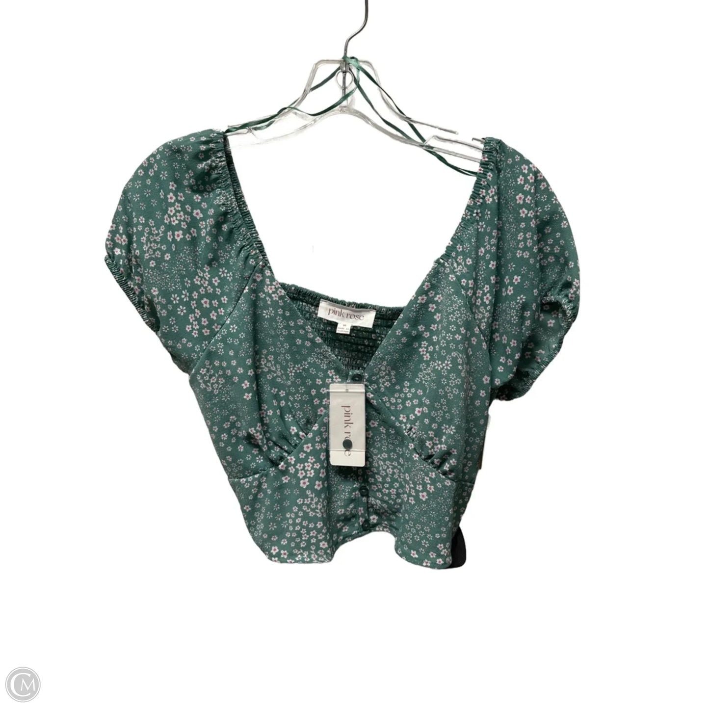 Top Sleeveless By Pink Rose In Green, Size: M