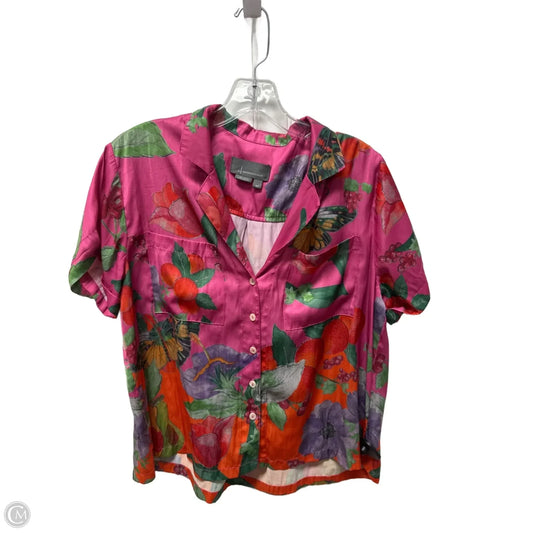 Top Short Sleeve By Anthropologie In Multi-colored, Size: Mp